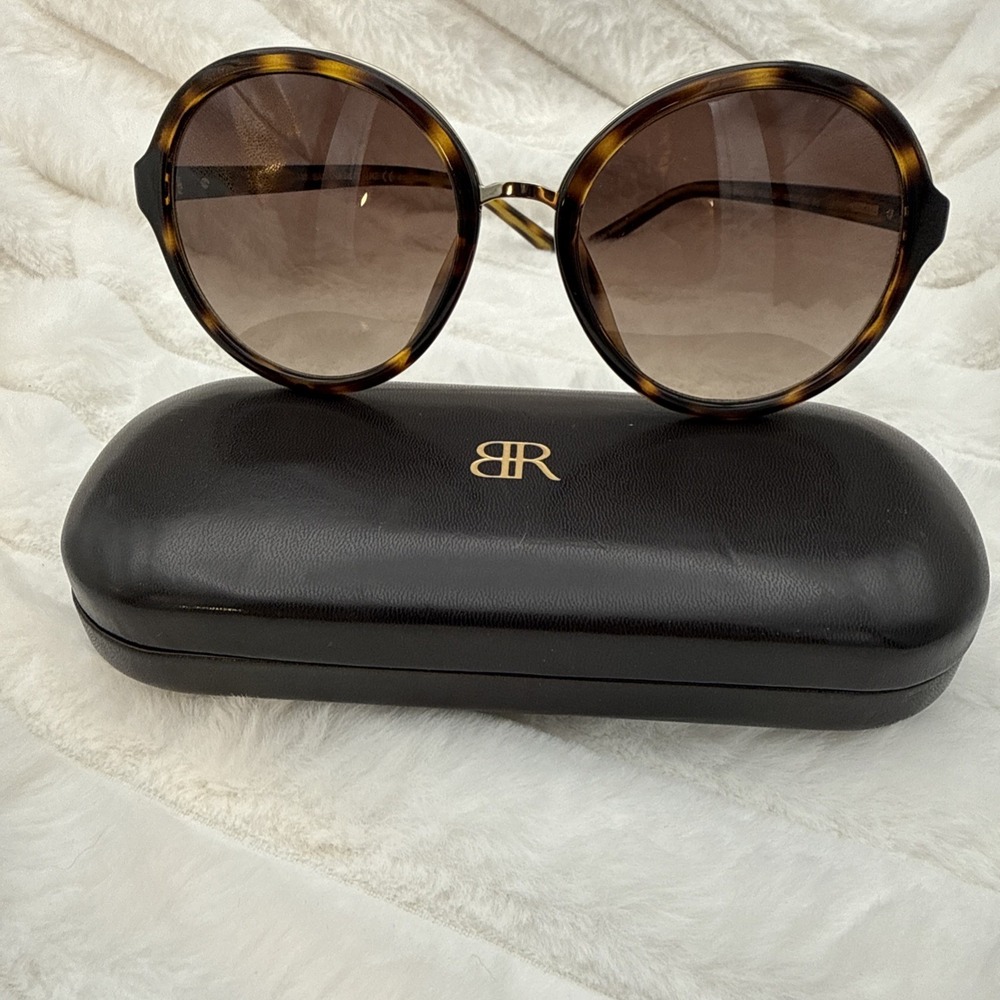 Banana Republic LINNEY/S Sunglasses Round Tortoise 55-19-135 & BR Leather Case